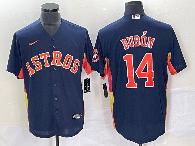 Men Houston Astros #14 Dubon Blue Nike Game 2023 MLB Jersey